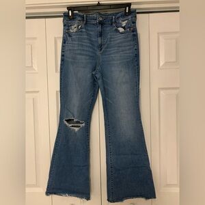 American Eagle Outfitters Blue Flare Wide Leg Jeans